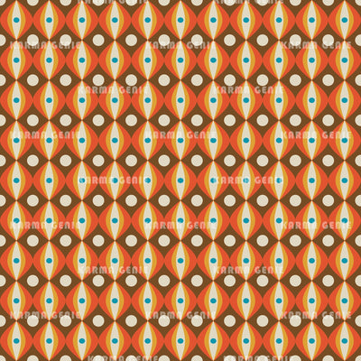 Vintage 60s 70s Brown And Orange Retro Mid Century Pattern Digital Paper Digital Pattern Karma Genie Graphics 