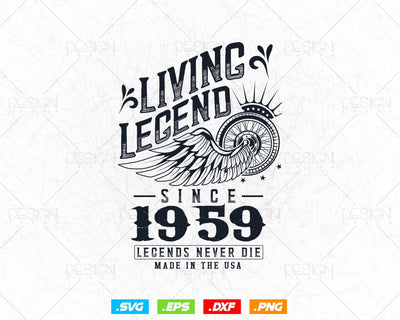 Vintage 65th Birthday Svg Png, Original Parts svg, Living Legend 1959, Legends Never Die, Aged To Perfection, Birthday T shirt Gifts for Men SVG DesignDestine 