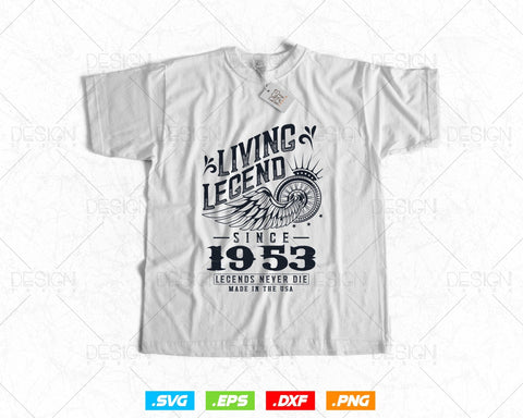 Vintage 71st Birthday Svg Png, Original Parts svg, Living Legend 1953, Legends Never Die, Aged To Perfection, Birthday T shirt Gifts for Men SVG DesignDestine 