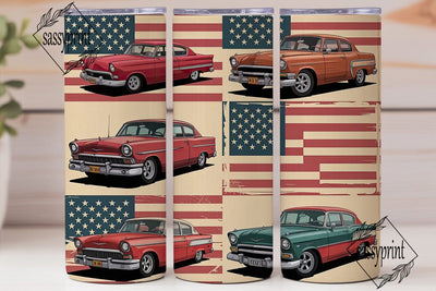 Vintage American Car Tumbler Wrap Sublimation sassyprint 