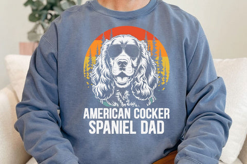Vintage American Cocker Spaniel Dad Dog Lovers Father's Day T-Shirt SVG DesignDestine 