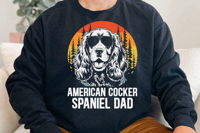 Vintage American Cocker Spaniel Dad Dog Lovers Father's Day T-Shirt SVG DesignDestine 