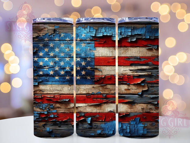 Vintage American Flag 20oz Tumbler Wrap Sublimation Design, Straight Tapered Tumbler Wrap, Independence Day Tumbler Png, Instant Digital Download Sublimation SvggirlplusArt 