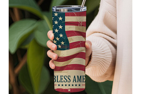 Vintage American Flag 20oz Tumbler Wrap Sublimation DesignSVG 