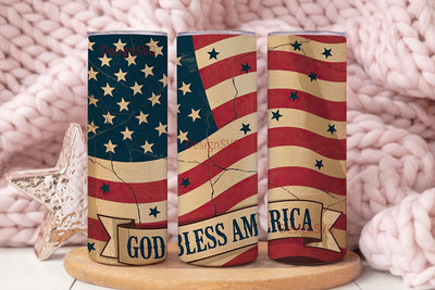 Vintage American Flag 20oz Tumbler Wrap Sublimation DesignSVG 