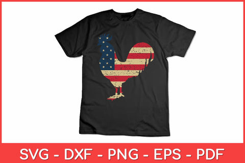 Vintage American Flag Distressed Rooster Svg Design SVG artprintfile 