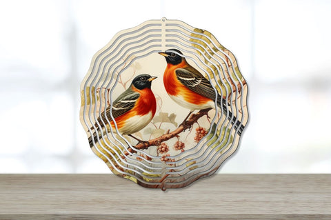 Vintage American Robin Birds Wind Spinner Sublimation Sublimation Regulrcrative 
