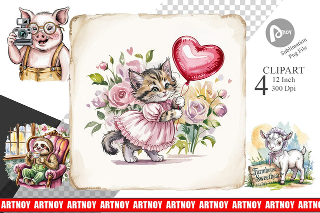 Vintage Animal Clipart Sublimation artnoy 