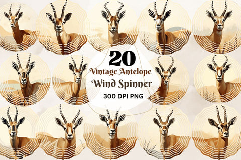 Vintage Antelope Wind Spinner Sublimation Regulrcrative 