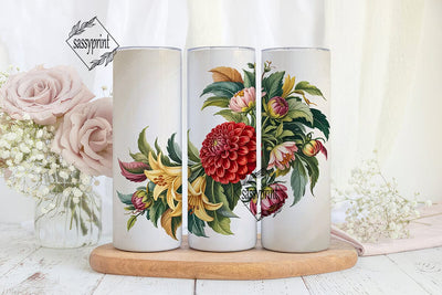 Vintage Autumn Floral 20oz Tumbler Wrap Sublimation sassyprint 