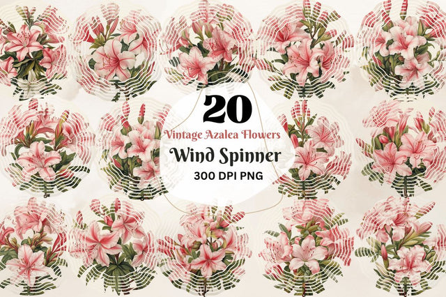 Vintage Azalea Flowers Wind Spinner Sublimation Regulrcrative 