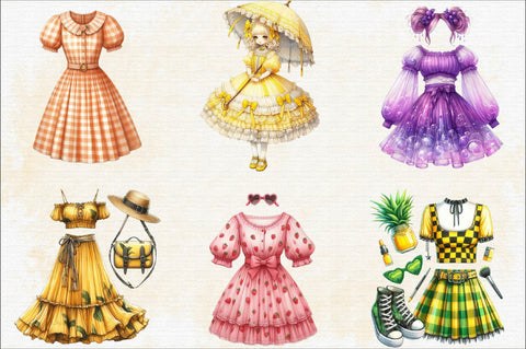 Vintage Baby Dress Sublimation Clipart Bundle Sublimation SVGArt 