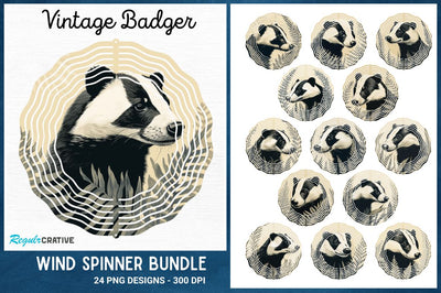 Vintage Badger Wind Spinner Sublimation Regulrcrative 