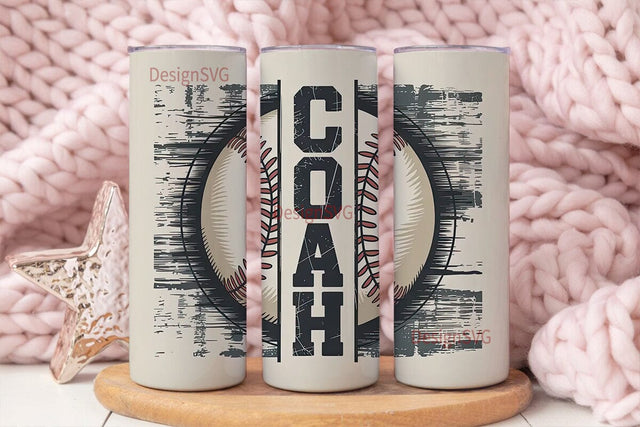 Vintage Baseball Coach 20oz Tumbler Wrap Sublimation DesignSVG 