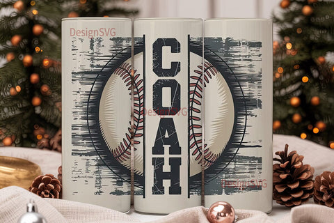 Vintage Baseball Coach 20oz Tumbler Wrap Sublimation DesignSVG 