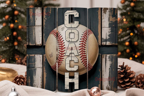 Vintage Baseball Coach 20oz Tumbler Wrap Sublimation DesignSVG 