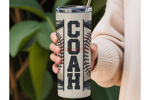 Vintage Baseball Coach 20oz Tumbler Wrap Sublimation DesignSVG 