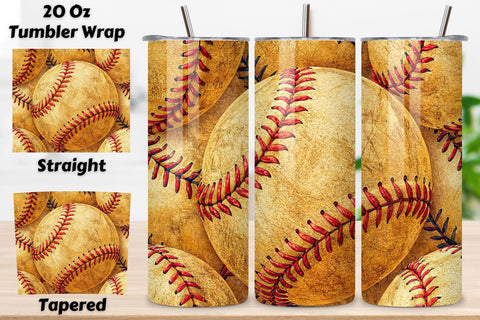 Vintage Baseball Leather Seamless Tumbler Wrap, Antique Stitch Texture Design, seamless baseball sublimation, vintage leather design, antique stitch texture, red baseball stitches, retro sports wrap, 20oz skinny tumbler Sublimation FloridPrintables 