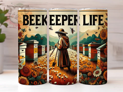 Vintage Beekeeper Life 20oz Tumbler Png, Straight & Tapered Tumbler Png, Beekeeper Tumbler Png, Digital Download PNG Sublimation Lara' s Designs 