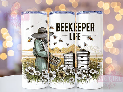 Vintage Beekeeper Life 20oz Tumbler Wrap Sublimation Design, Straight Tapered Tumbler Wrap, Bee Tumbler Png, Instant Digital Download Sublimation SvggirlplusArt 