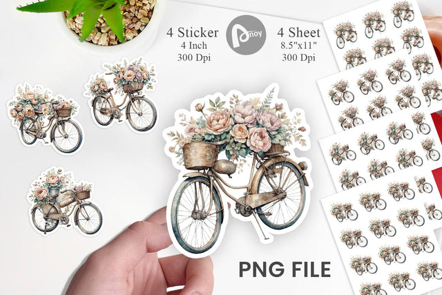 Vintage Bike Sticker Sublimation artnoy 