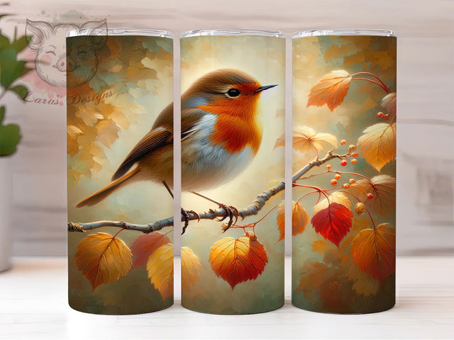 Vintage Bird Nature Tumbler, Vintage Artistic Theme, Seamless Nature Design, Rustic Chic Motif, Elegant Wildlife Print, Classic Ornamental Style, Colorful Retro Glow, 20Oz Tumbler, Sublimation Sublimation Lara' s Designs 