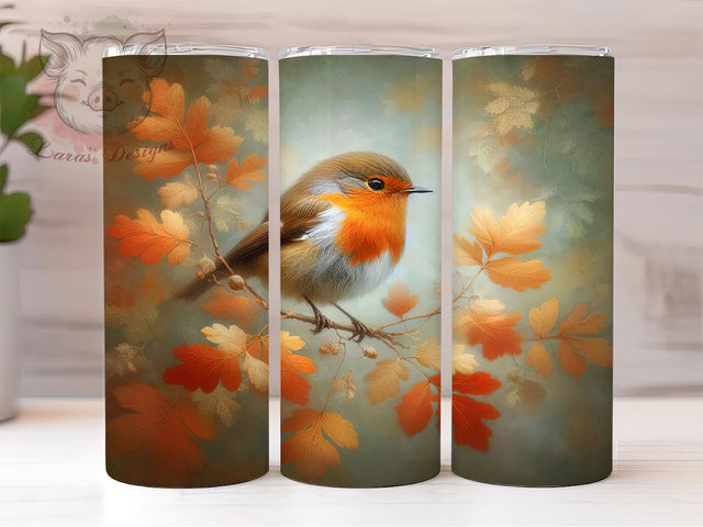 Vintage Bird Nature Tumbler, Vintage Artistic Theme, Seamless Nature Design, Rustic Chic Motif, Elegant Wildlife Print, Classic Ornamental Style, Colorful Retro Glow, 20Oz Tumbler, Sublimation Sublimation Lara' s Designs 