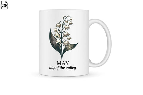 Vintage Birth Flower May Lily Of The Valley Clipart Printable File Sublimation Creativedesigntee 