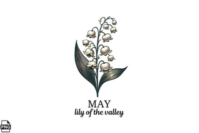 Vintage Birth Flower May Lily Of The Valley Clipart Printable File Sublimation Creativedesigntee 