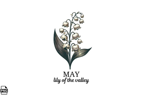Vintage Birth Flower May Lily Of The Valley Clipart Printable File Sublimation Creativedesigntee 