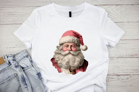 Vintage Black Pink Santa Claus Clipart Bundle Sublimation Designangry 