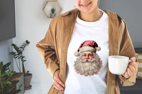 Vintage Black Pink Santa Claus Clipart Bundle Sublimation Designangry 