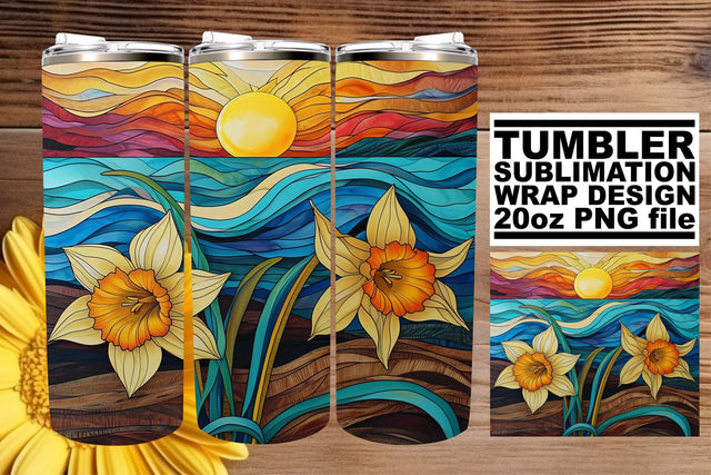 Vintage Bloom Symphony: Retro Tumbler Design Sublimation afrosvg 