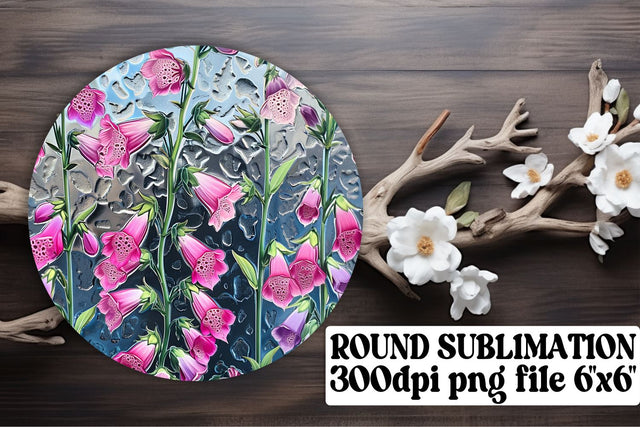 Vintage Blossom Circle Sublimation Set: Keychain, Coaster, Ornament Pack Sublimation afrosvg 