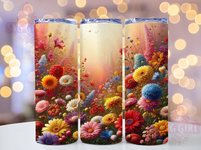 Vintage Boho Wildflower Tumbler, Boho Wildflower Tumbler, 20oz Tumbler Wrap, Boho Garden Tumbler, Floral Tumbler, Wildflower Tumbler, Retro Flower Tumbler Sublimation SvggirlplusArt 