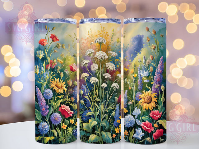 Vintage Boho Wildflower Tumbler, Boho Wildflower Tumbler, 20oz Tumbler Wrap, Boho Garden Tumbler, Floral Tumbler, Wildflower Tumbler, Retro Flower Tumbler Sublimation SvggirlplusArt 