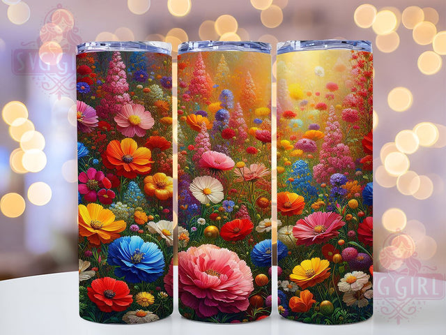 Vintage Boho Wildflower Tumbler, Boho Wildflower Tumbler, 20oz Tumbler Wrap, Boho Garden Tumbler, Floral Tumbler, Wildflower Tumbler, Retro Flower Tumbler Sublimation SvggirlplusArt 