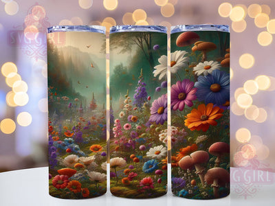 Vintage Boho Wildflower Tumbler, Wildflower Garden, Rustic Style, Floral Pattern, Whimsical Design, 20Oz Tumbler, Sublimation Wrap Sublimation SvggirlplusArt 