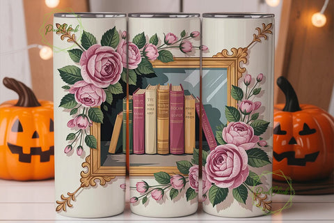 Vintage Book Lover 20oz Tumbler Wrap Sublimation PixelChick 