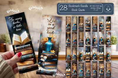 Vintage Bookmark bundle Bookmark quote sublimation png printable quote bookmarks Sublimation Createya Design 