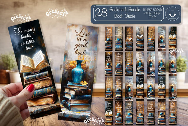 Vintage Bookmark bundle Bookmark quote sublimation png printable quote bookmarks Sublimation Createya Design 