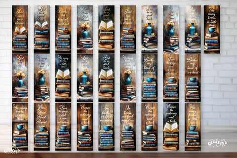 Vintage Bookmark bundle Bookmark quote sublimation png printable quote bookmarks Sublimation Createya Design 