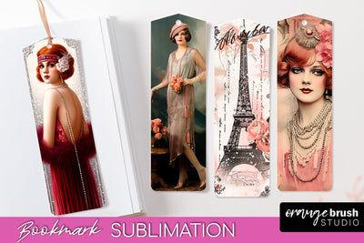 Vintage Bookmark Sublimation - Scrapbook Bookmarks 4 PNG Sublimation OrangeBrushStudio 