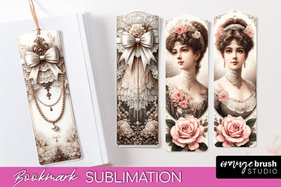Vintage Bookmark Sublimation - Scrapbook Bookmarks 4 PNG Sublimation OrangeBrushStudio 