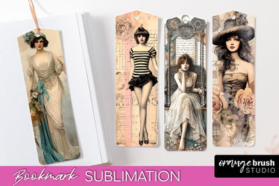 Vintage Bookmark Sublimation - Scrapbook Bookmarks 4 PNG Sublimation OrangeBrushStudio 