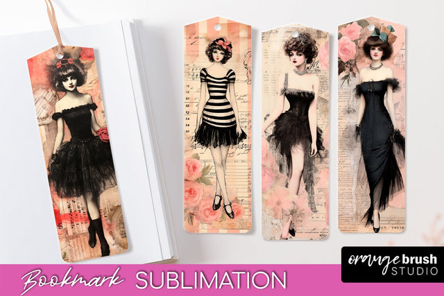 Vintage Bookmark Sublimation - Scrapbook Bookmarks 4 PNG Sublimation OrangeBrushStudio 