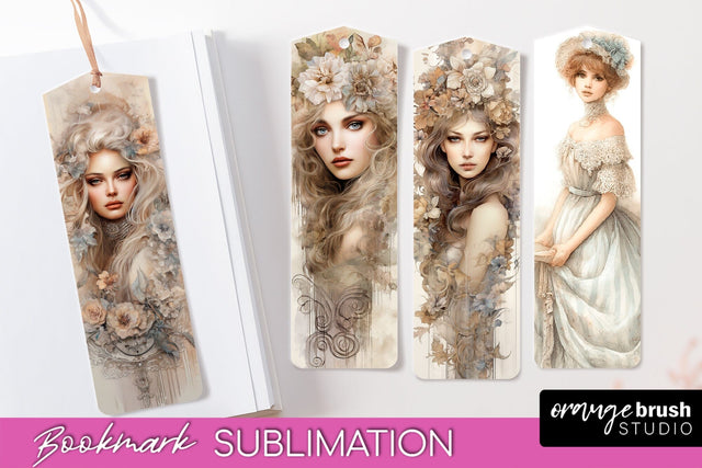 Vintage Bookmark Sublimation - Scrapbook Bookmarks 4 PNG Sublimation OrangeBrushStudio 