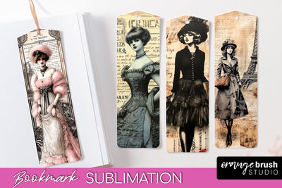 Vintage Bookmark Sublimation - Scrapbook Bookmarks 4 PNG Sublimation OrangeBrushStudio 