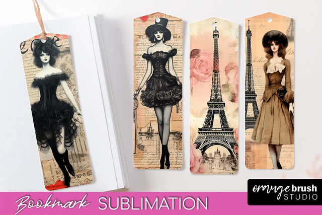 Vintage Bookmark Sublimation - Scrapbook Bookmarks 4 PNG Sublimation OrangeBrushStudio 