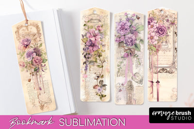Vintage Bookmark Sublimation - Scrapbook Bookmarks 4 PNG Sublimation OrangeBrushStudio 